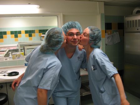 Christophe, Agnes, Nathalie au bloc de Poissy